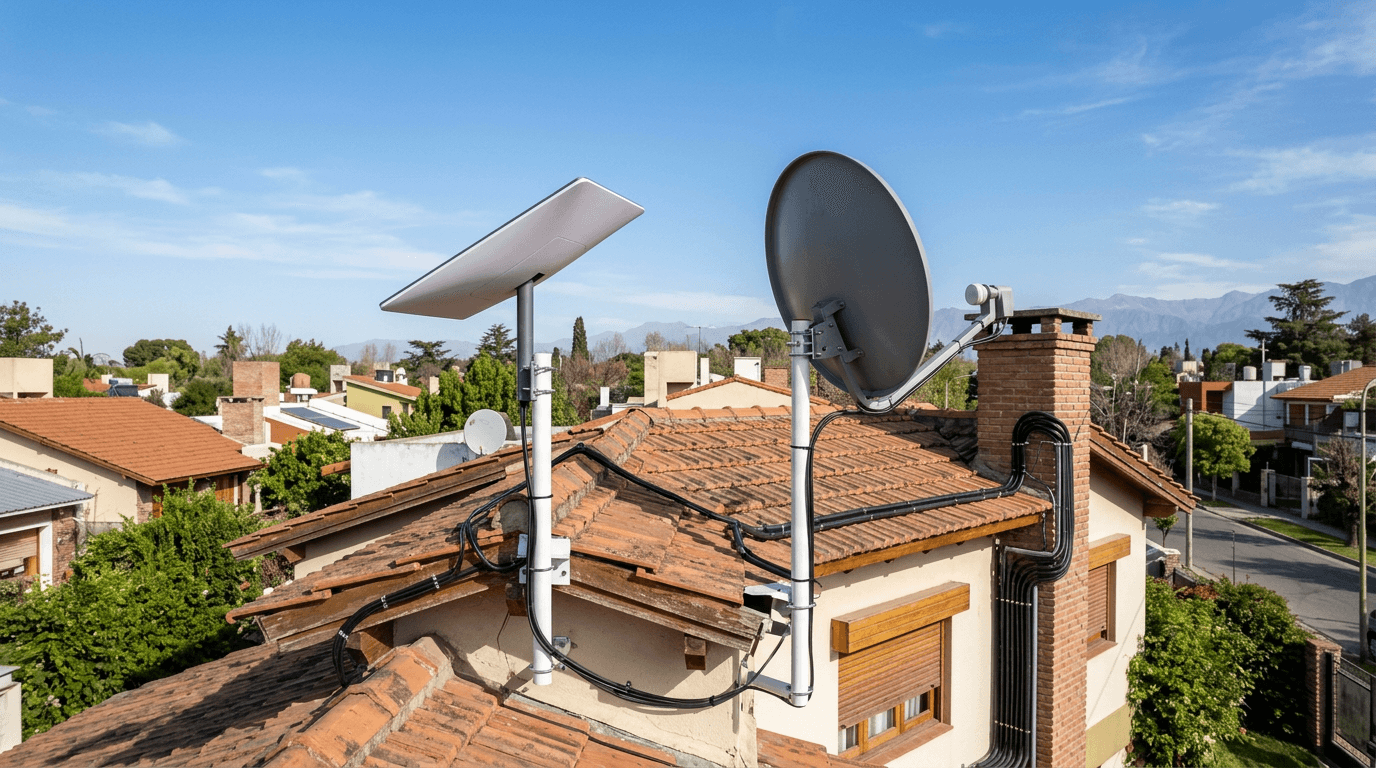 Instalación de antena Starlink o DirecTV en techo o fachada en Alta Gracia